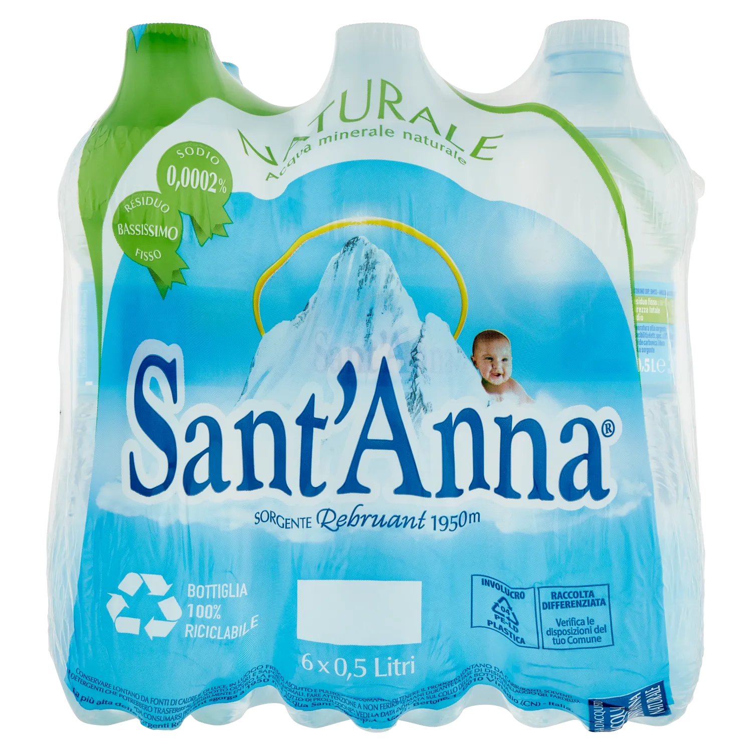 ACQUA SANT ANNA NATURALE 1 2 PET CLX 6 X 500 ML
